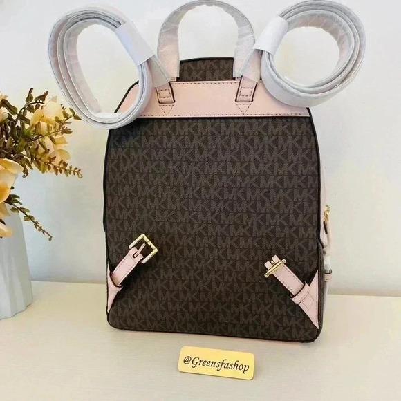 NWT Michael Kors Jaycee Medium Zip Pocket Backpack powder blush - Picture 5 of 10